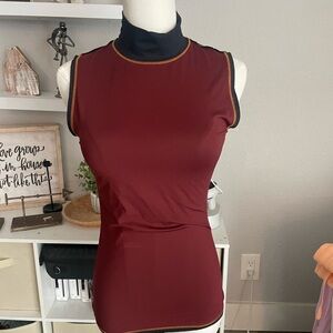Zara Burgundy and Black Tank Top